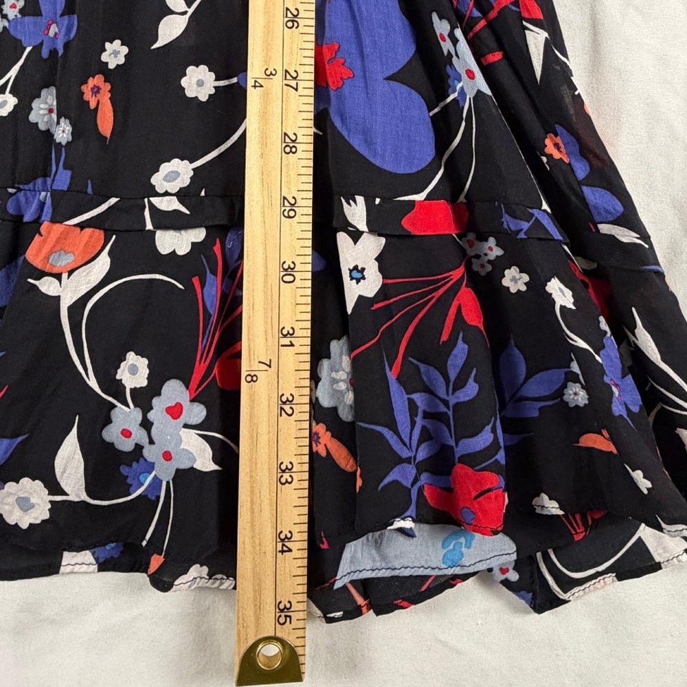 Parker Floral Halter Dress Smocked Waist Ruffle Hem S Feminine Boho Garden Party - Picture 4 of 7